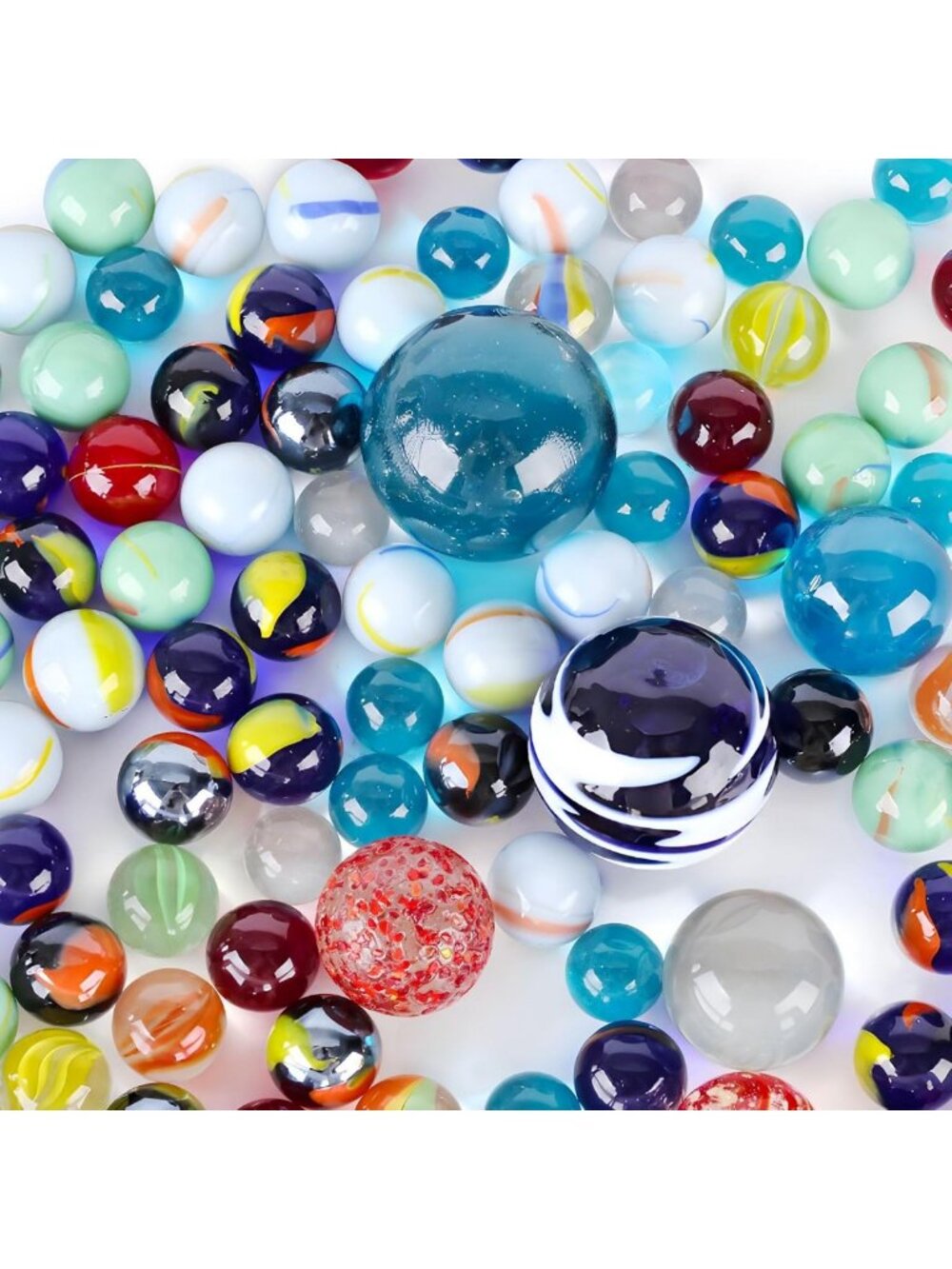180PCS Assorted Glass Marbles Set for Kids - Perfect for Games, Decor & Gifts